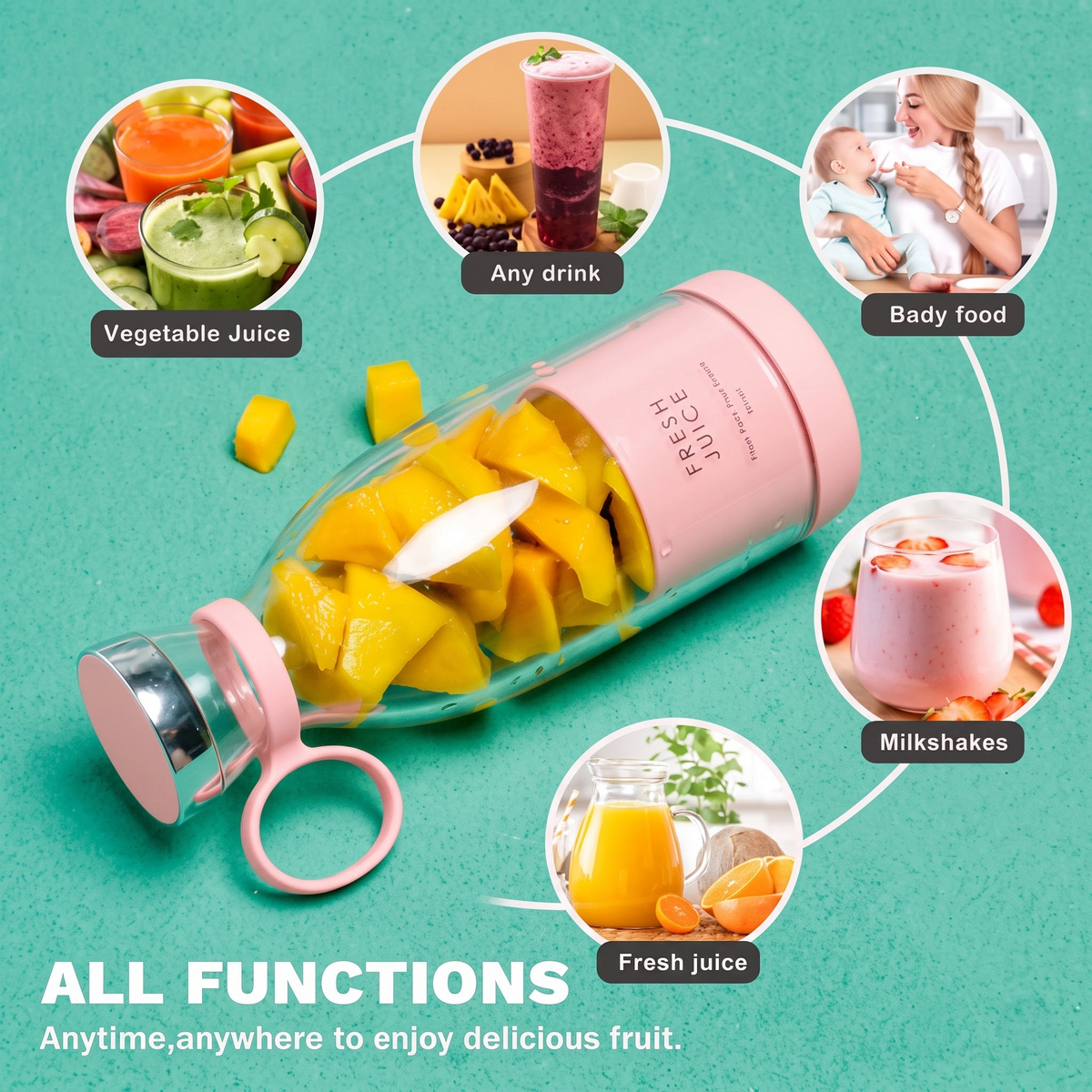 Portable Mini Juicer Blender